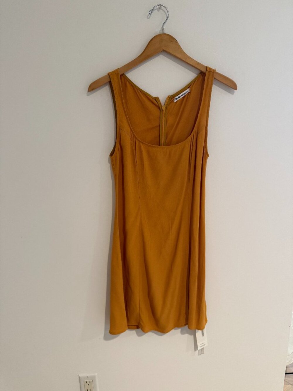 Reformation Mustard Yellow Slip Dress